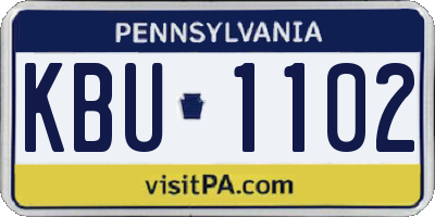 PA license plate KBU1102