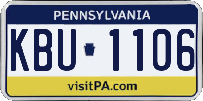 PA license plate KBU1106