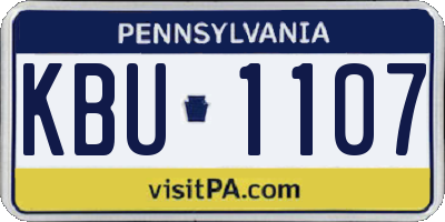 PA license plate KBU1107