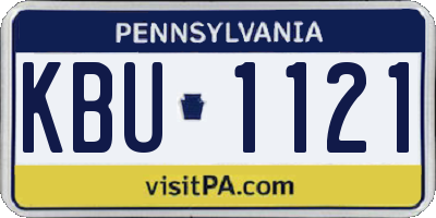 PA license plate KBU1121