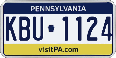 PA license plate KBU1124