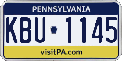 PA license plate KBU1145