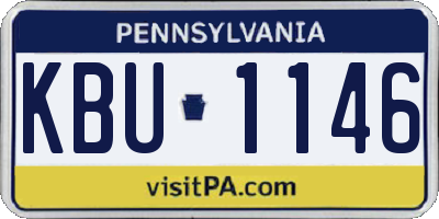 PA license plate KBU1146