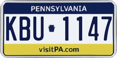 PA license plate KBU1147