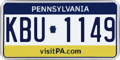 PA license plate KBU1149