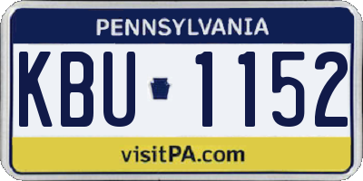 PA license plate KBU1152