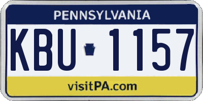 PA license plate KBU1157