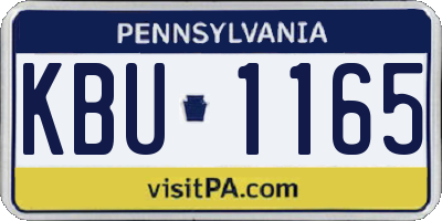 PA license plate KBU1165