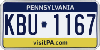 PA license plate KBU1167
