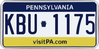 PA license plate KBU1175
