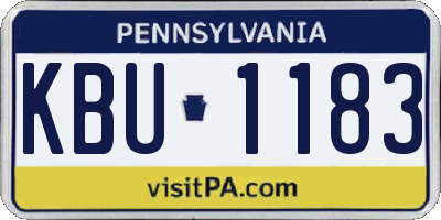 PA license plate KBU1183