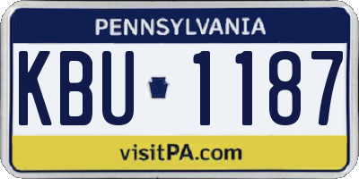 PA license plate KBU1187