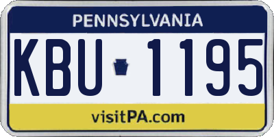 PA license plate KBU1195