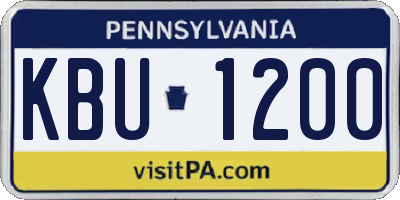 PA license plate KBU1200