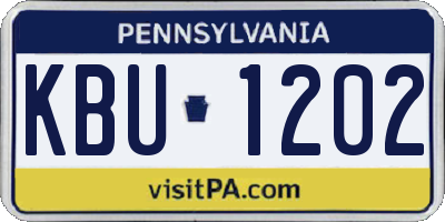 PA license plate KBU1202