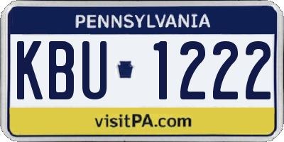 PA license plate KBU1222