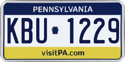 PA license plate KBU1229