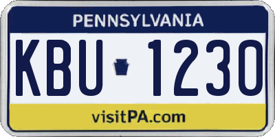 PA license plate KBU1230