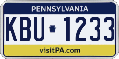 PA license plate KBU1233