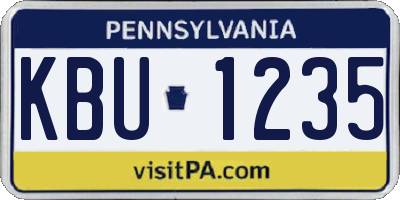 PA license plate KBU1235