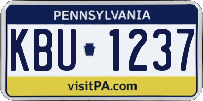 PA license plate KBU1237