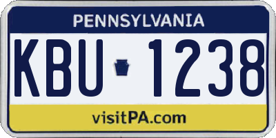 PA license plate KBU1238
