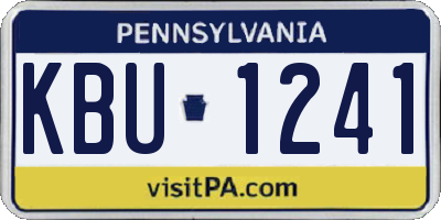 PA license plate KBU1241