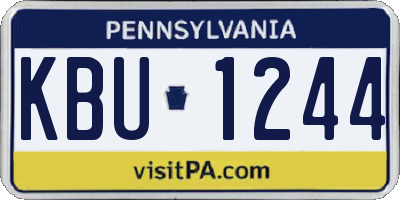 PA license plate KBU1244