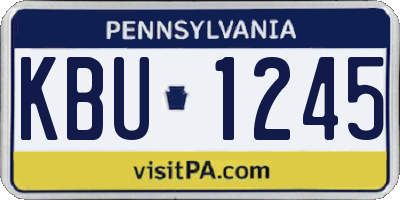 PA license plate KBU1245