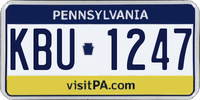 PA license plate KBU1247