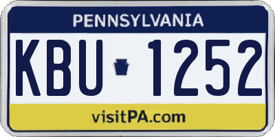 PA license plate KBU1252