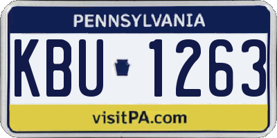 PA license plate KBU1263