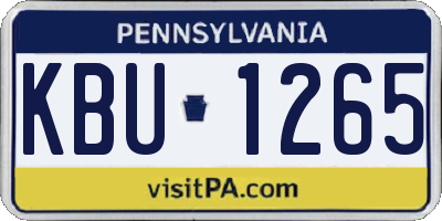 PA license plate KBU1265