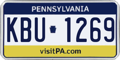 PA license plate KBU1269