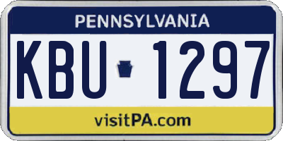 PA license plate KBU1297