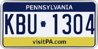 PA license plate KBU1304