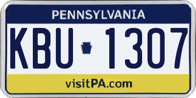 PA license plate KBU1307