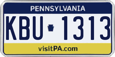 PA license plate KBU1313
