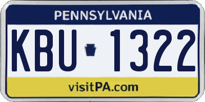 PA license plate KBU1322