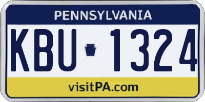 PA license plate KBU1324