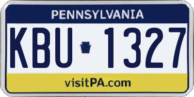 PA license plate KBU1327