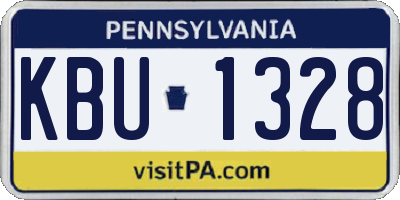 PA license plate KBU1328