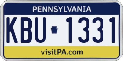 PA license plate KBU1331