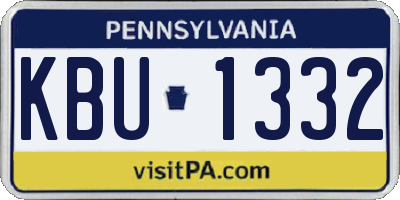 PA license plate KBU1332