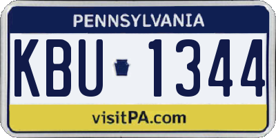 PA license plate KBU1344