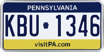 PA license plate KBU1346