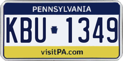 PA license plate KBU1349