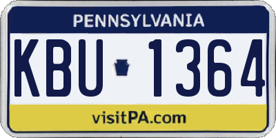PA license plate KBU1364