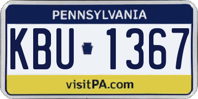 PA license plate KBU1367