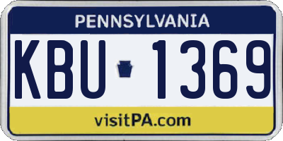 PA license plate KBU1369